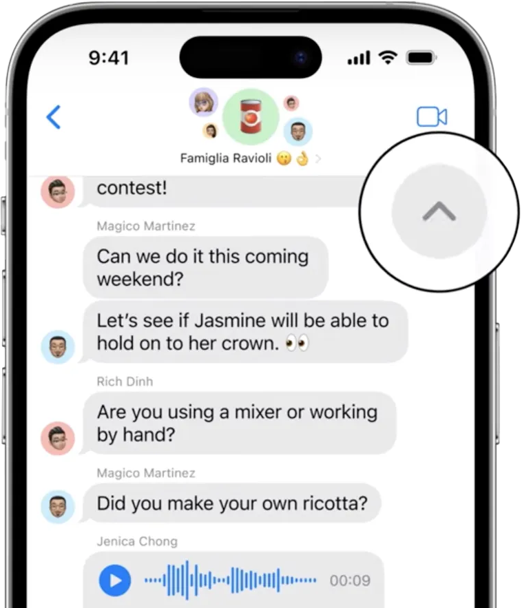 دنبال کردن پیام‌ها (Catch up on messages) در iOS 17